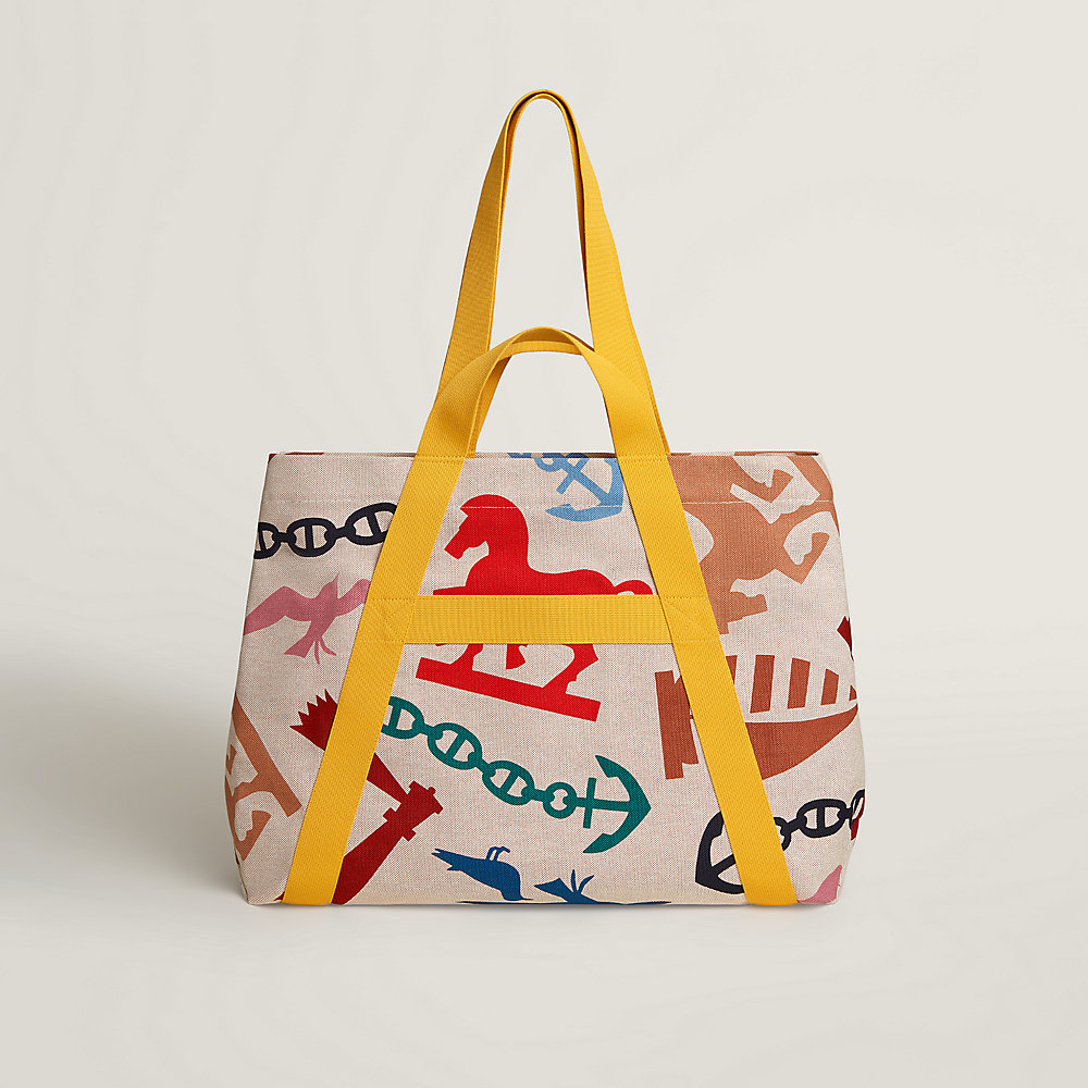 Picto de Plage beach bag - Grey | Hermès USA